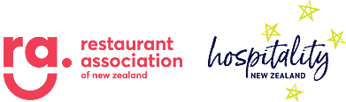 Logo strip: Restaurant Association of NZ, Hospitality NZ