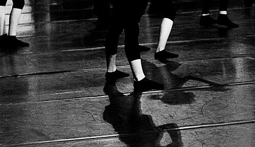 Feet dancing on a stage