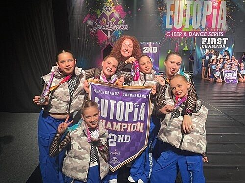 Empire Studios owner Claire Baxter-Cardy and some of her dance students