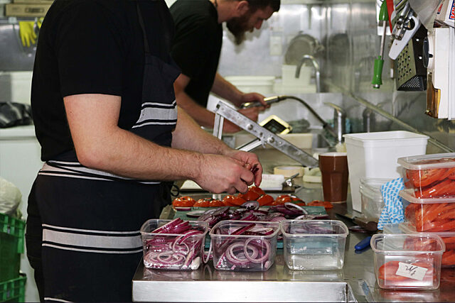 Food preparation at The Chippery