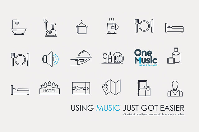 Various icons of hotel items
