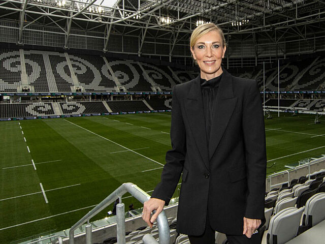 Venues Ōtautahi CEO Caroline Harvie-Teare inside the new Te Kaha Stadium