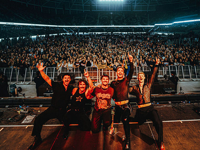Castaway and the crowd at Once in a Lifetime, the first concert to be held at Otautahi's brand new stadium Te Kaha.