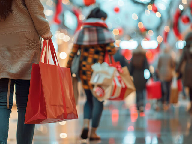 Christmas Shopping in a mall